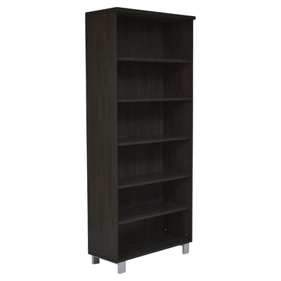 31.5" x 71.5" Espresso Bookcase with Steel Adjustable Legs