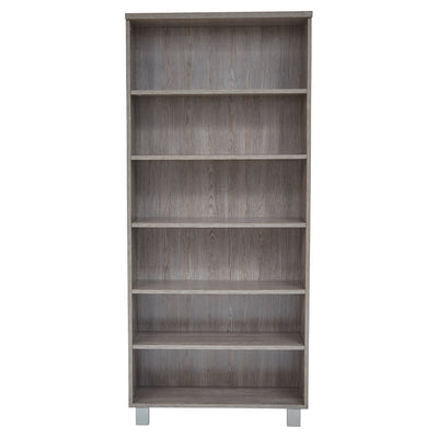 31.5" x 71.5" Modern Grey Bookcase with Steel Adjustable Legs