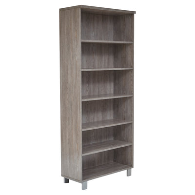 31.5" x 71.5" Modern Grey Bookcase with Steel Adjustable Legs