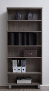 31.5" x 71.5" Modern Grey Bookcase with Steel Adjustable Legs