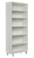 31.5" x 71.5" White Bookcase with Steel Adjustable Legs