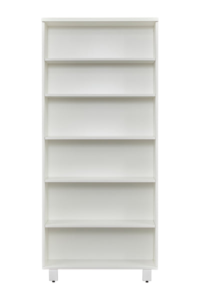 31.5" x 71.5" White Bookcase with Steel Adjustable Legs