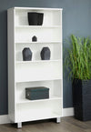 31.5" x 71.5" White Bookcase with Steel Adjustable Legs