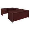 Premium Mahogany U-shaped Desk with Locking Pedestal & Wire Management