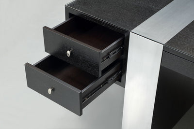 Premium Modern Executive Desk in Wenge & Brushed Aluminum Laminate