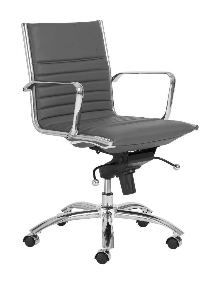 White Leatherette low-Back Office Chair by Euro Style 