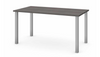 60" Bark Gray Desk with Square Metal Legs