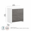 30" Premium Lateral File Cabinet in Pure White/Modern Gray