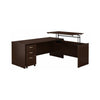 72" x 72" Mocha Cherry L-Shaped Desk with Sit-Stand Return and Mobile File