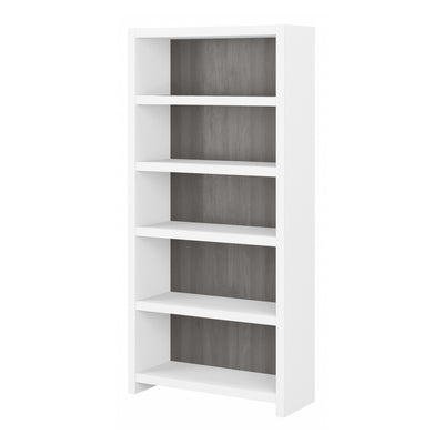 32" Premium Modern Bookcase in Pure White/Modern Gray