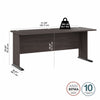 72" Modern Office Desk in Storm Gray