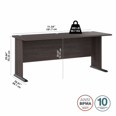 72" Modern Office Desk in Storm Gray