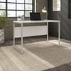 48" Modern Office Desk with Metal Legs in White