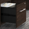 72" L-Shaped Modern Executive Desk with Drawers in Black Walnut