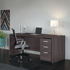 Storm Gray 72" Modern Office Desk with Mobile Pedestal