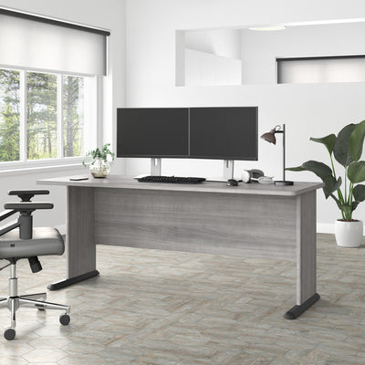 72" Modern Office Desk in Platinum Gray