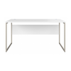 60" Modern Office Desk with Metal Legs in White