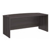 72" Modern Bow-Front Office Desk with Privacy Panel in Storm Gray