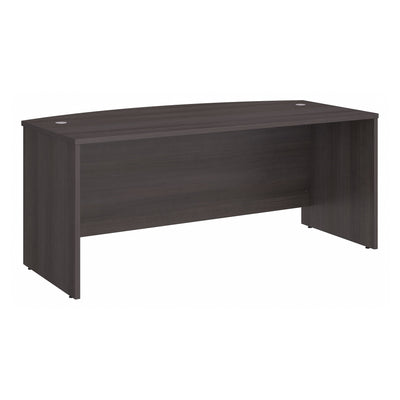 72" Modern Bow-Front Office Desk with Privacy Panel in Storm Gray