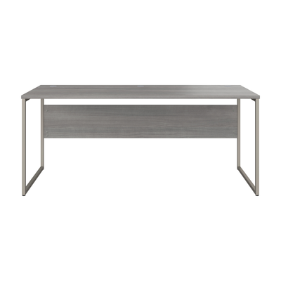 72" Modern Executive Office Desk with Metal Legs in Platinum Gray