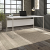 60" Modern Office Desk with Metal Legs in White