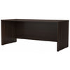 72" Modern Office Desk with Privacy Panel in Black Walnut