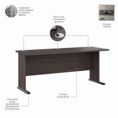 72" Modern Office Desk in Storm Gray