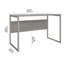 48" Modern Office Desk with Metal Legs in Platinum Gray