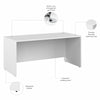 66" Modern Executive Office Desk with Privacy Panel in White