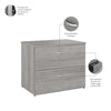 36" Pre-Assembled Modern Lateral File Cabinet in Platinum Gray