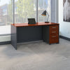 66" Modern Office Desk with Mobile Pedestal in Hansen Cherry