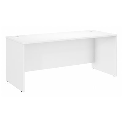 72" Modern Office Desk with Privacy Panel in White