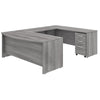 Platinum Gray 72" U-Shaped Desk with Mobile Pedestal