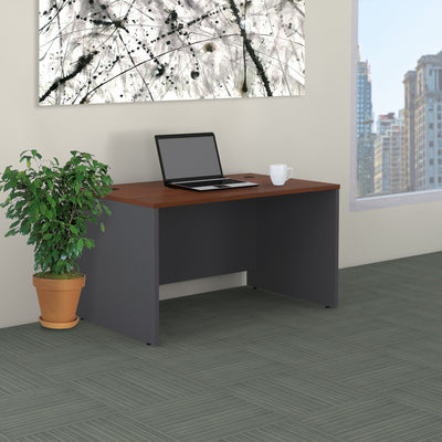 48" Compact Workstation Desk in Cherry & Gray