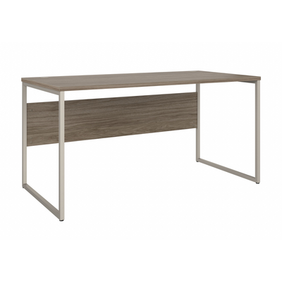 60" Modern Office Desk with Metal Legs in Modern Hickory