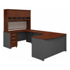 Modern 60" x 102" U-shaped Desk with Hutch in Hansen Cherry