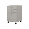 16" Modern Mobile 3-Drawer File Cabinet in Gray Sand Finish