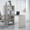 56" Modern Bookcase Office Desk in Gray Sand