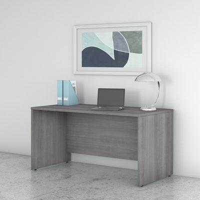 60" Modern Office Desk with Privacy Panel in Platinum Gray