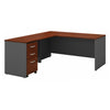 Hansen Cherry 66" X 77" L-Shaped Office Desk with Mobile Pedestal