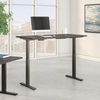 60" Modern Adjustable Standing Office Desk in Storm Gray with Black Base