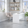 60" L-Shaped Modern Office Desk in Pure White