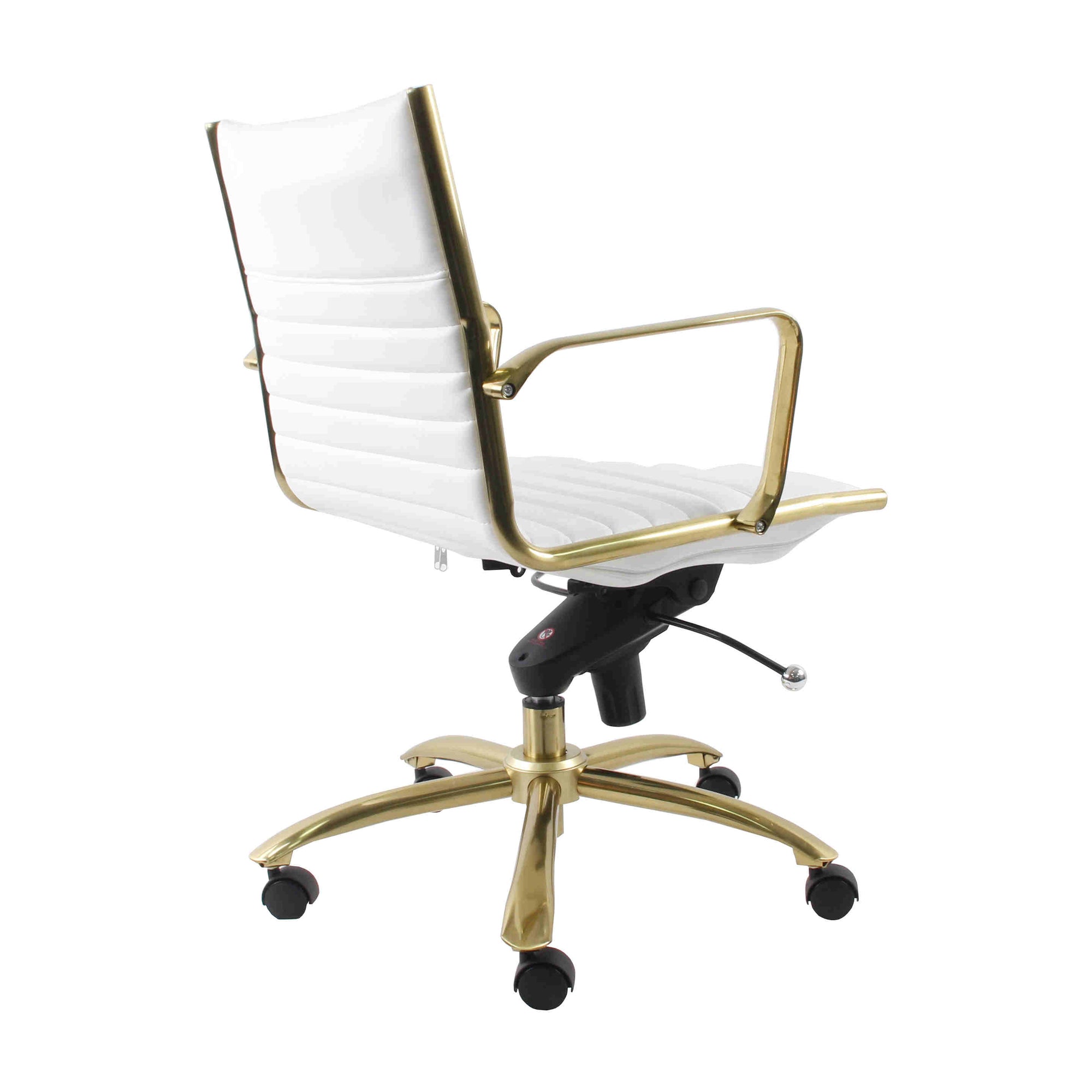 White Leatherette low-Back Office Chair by Euro Style 