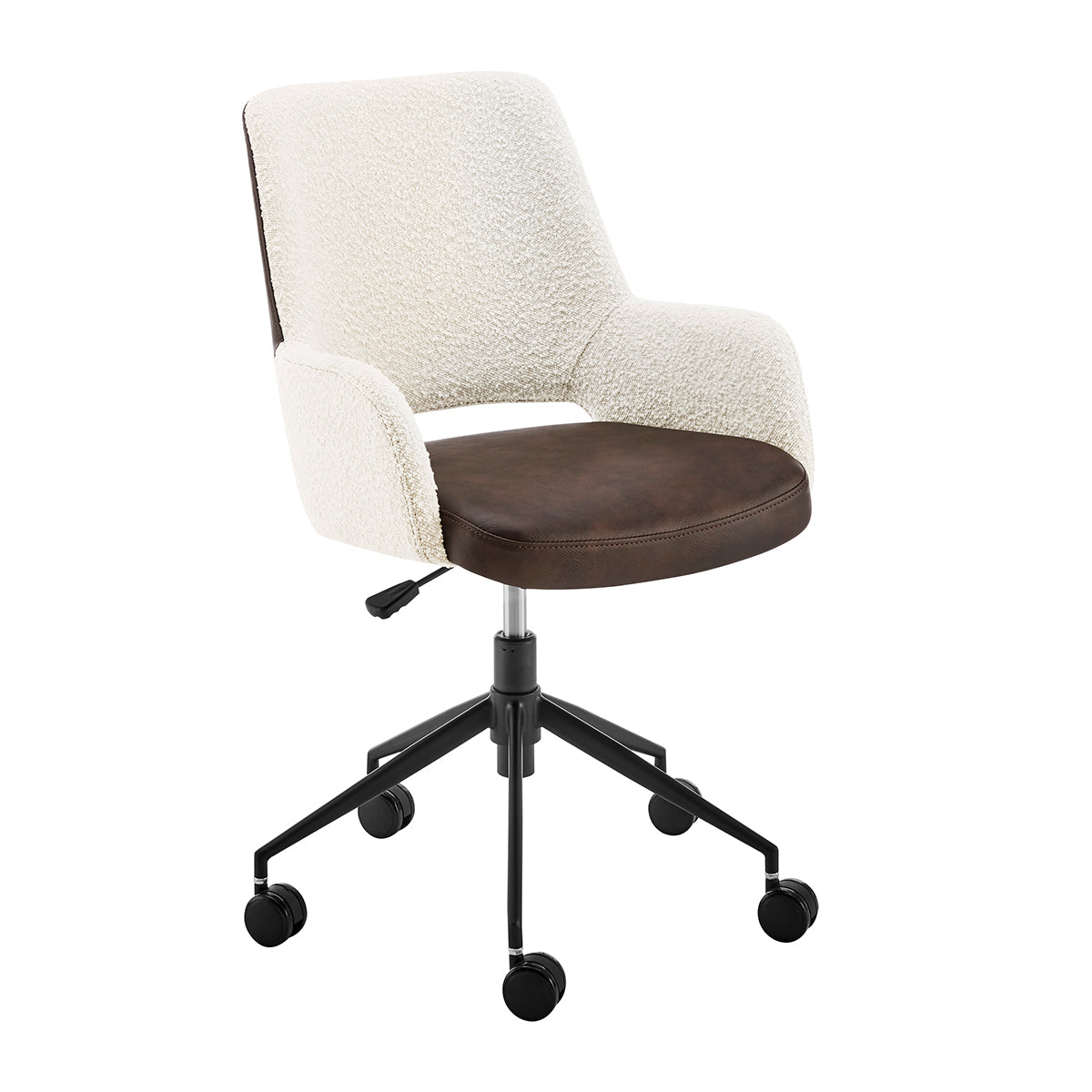 Ivory leather desk deals chair