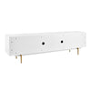 Matte White & Brass 79" Credenza