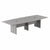 120" Boat Shaped Conference Table with Wood Base in Platinum Gray