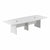 120" Boat Shaped Conference Table with Wood Base in White