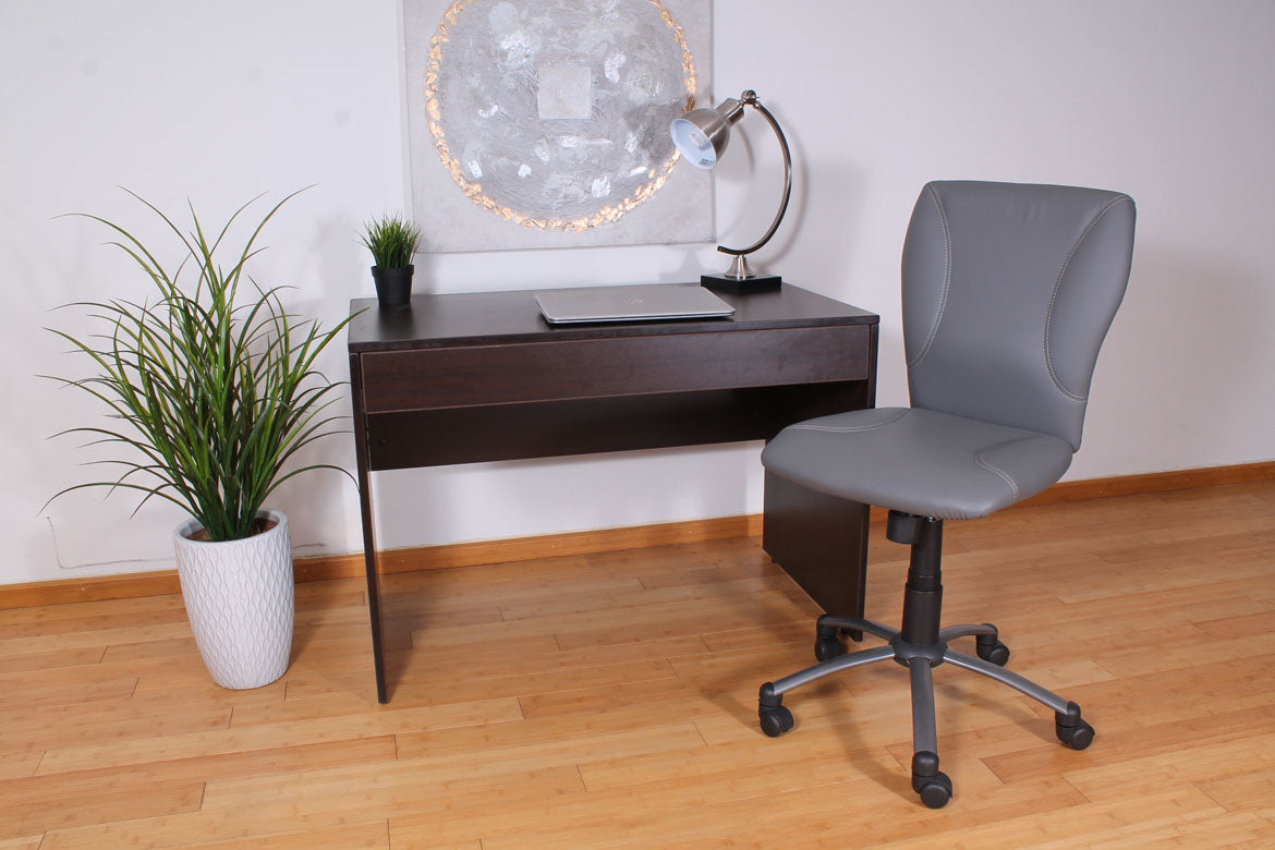 Gray armless office discount chair