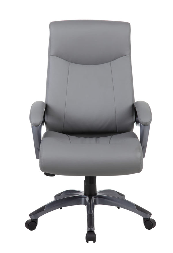 Superior Gray Leather & Nylon Office Chair by Boss - OfficeDesk.com