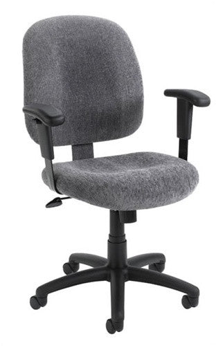 Ergonomic Padded Chenille Office Chair with Armrests & Color Options